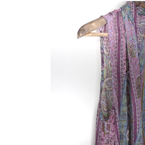 Susan Graver Semi Sheer Mixed Print Long Overlay Small - Picture 4 of 9